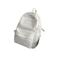 thumbnail image 2 of Nylon Resists Wear Backpack -Campus Shoulder Bag - Casual Aesthetic Daypack Simple Laptop Bag Waterproof Travel Rucksack (White), 2 of 7