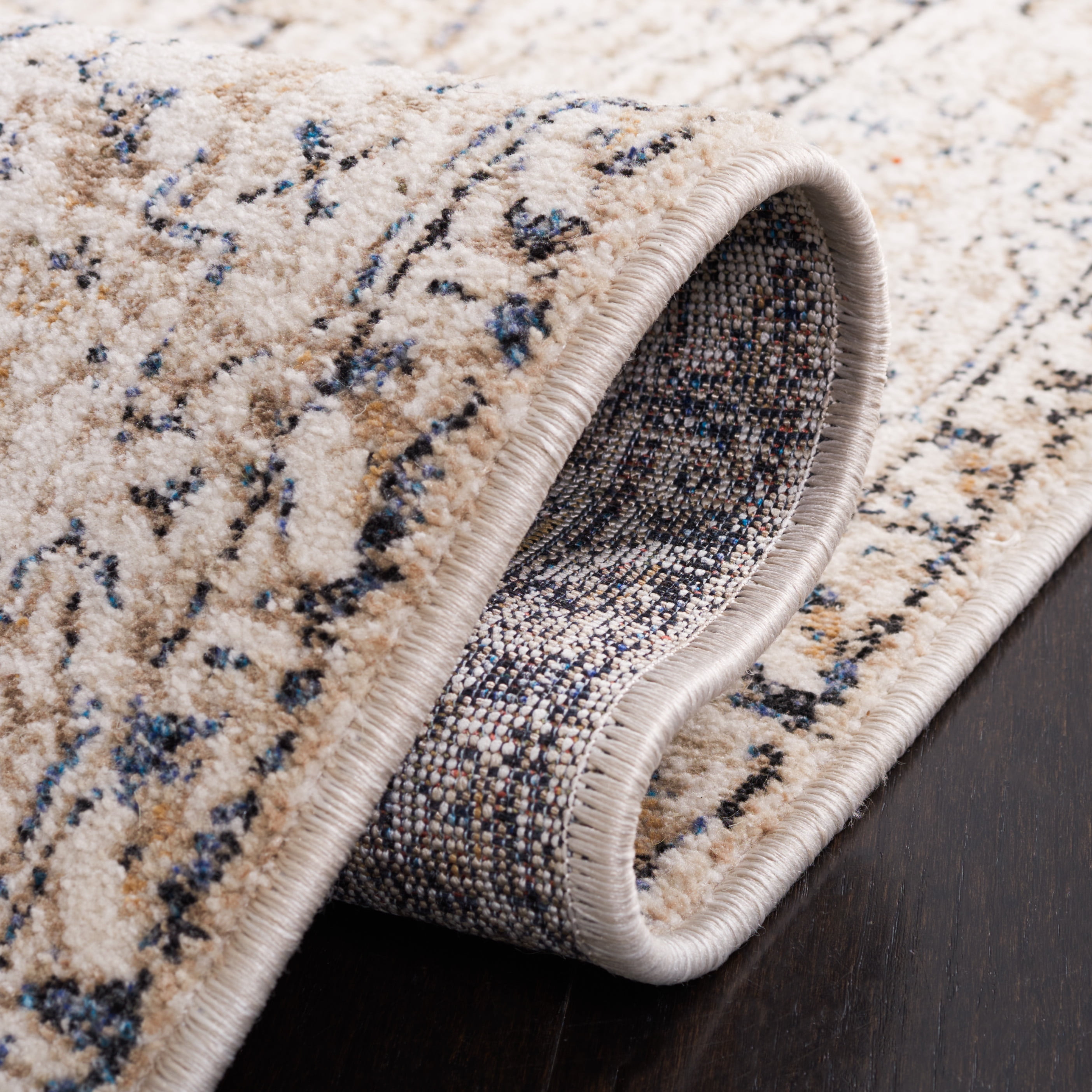 SAFAVIEH Vivaldi Marjory Medallion Area Rug, Ivory/Light Olive, 6'7" x 6'7" Round