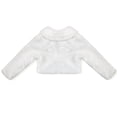 thumbnail image 3 of RUNQHUI Kids Girls Long Sleeves Faux Fur Bolero Shrug Wedding Bridesmaid Dress Cover Up Shawl Ivory L, 3 of 8