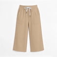 thumbnail image 3 of ShomPort Kids Capri Pants Boys Girls Drawstring Active Cropped Sweatpants Casual Loose Capris with Pockets 5-15Years, 3 of 7