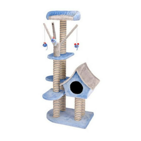 Blue Cat Tower Penn-Plax Penn-Plax - Deluxe Cat Cottage w/Lounging Tower- Deluxe Cat Cottage w/Lounging Tower ()