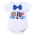 thumbnail image 4 of FYMNSI Baby Boy 1st Birthday Outfits Bow Tie Romper Shorts Adjustable Y Back Suspenders Set with Crown Infant Cake Smash Photo Shoot Clothes, 4 of 10