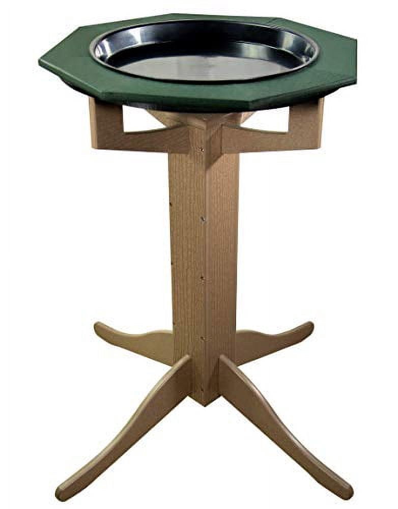 JCs Wildlife Poly Lumber Tan Pedestal Garden Bird Bath (Green)