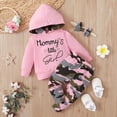 thumbnail image 2 of 18 Months Baby Girls Clothes 24 Months Girls 3PCS Hoodie Outfits Set Letter Print Toddler Girls Long Sleeve Top Camo Pants Set with Headband Pink, 2 of 8