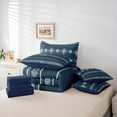 thumbnail image 6 of Castle Fairy Kids Teens Bohemian Aztec Twin Bedding Sets,Blue White Bedding Comforter Set, 6 of 8