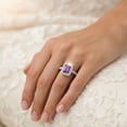 thumbnail image 2 of Mauli Jewels 10K White Gold Diamond and Emerald-Cut Amethyst Engagement Ring for Women by Mauli Jewels – 2.50 Carat Gift for Her, 2 of 6