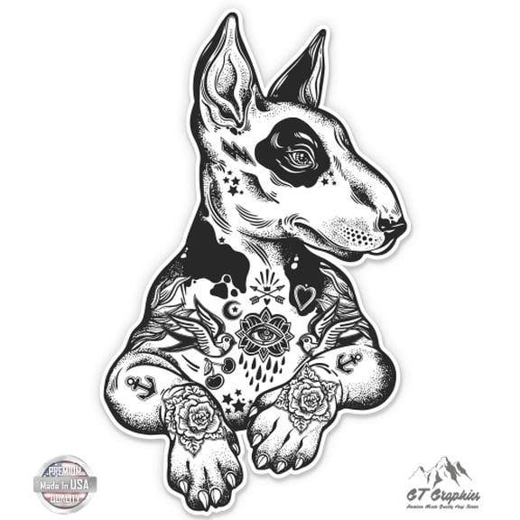 Pitbull Cool Black - 8" Vinyl Sticker - For Car Laptop I-Pad - Waterproof Decal