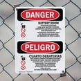 thumbnail image 5 of (2 Pack) Battery Room Bilingual OSHA Danger Sign 7 Inch X 10 Inch Indoor / Outdoor Rust-Free Aluminum Metal Signs for Workplace, Workshop, and Construction Site, Made in the USA, 5 of 8