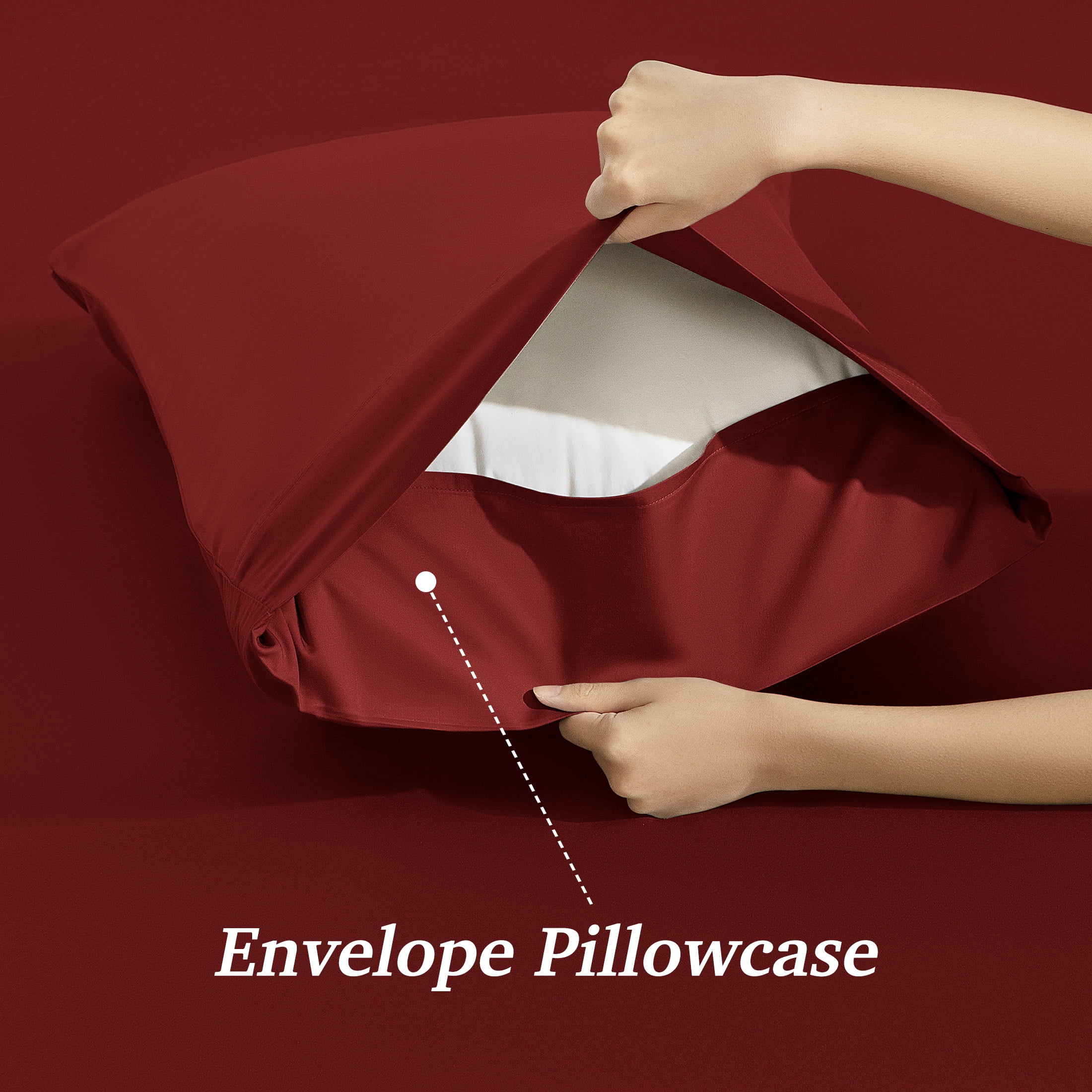 AiAngu Bamboo California King Sheet Set, Luxury Soft 4 Pieces Bed Sheets with 18" Deep Pocket, Burgundy