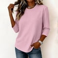 thumbnail image 7 of Yifymode 3/4 Length Sleeve Womens Tops Dressy Casual Crew Neck T Shirts Loose Fit Three Quarter Sleeve Tops Woman, 7 of 7