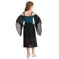 thumbnail image 2 of iiniim Robe de Sorcière Gothique Renaissance pour Filles, Déguisement d'Halloween, Manches Papillon, Corset Victorien, Costumes Bleu Foncé 8, 2 of 7