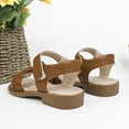 thumbnail image 5 of Gubotare Girl Dress Shoes Girls Sandals Shimmer Strapped Summer Flat Open Toe Ankle Sandals with Heel Zipper for Little Big Kids Size 1.5 (Brown,Big Kids 1.5), 5 of 7