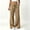 Khaki, variant on Ynynloco Womens Linen Pants Wide Leg High Waisted Pull On Drawstring Casual Baggy Flowy Pants with Pockets
