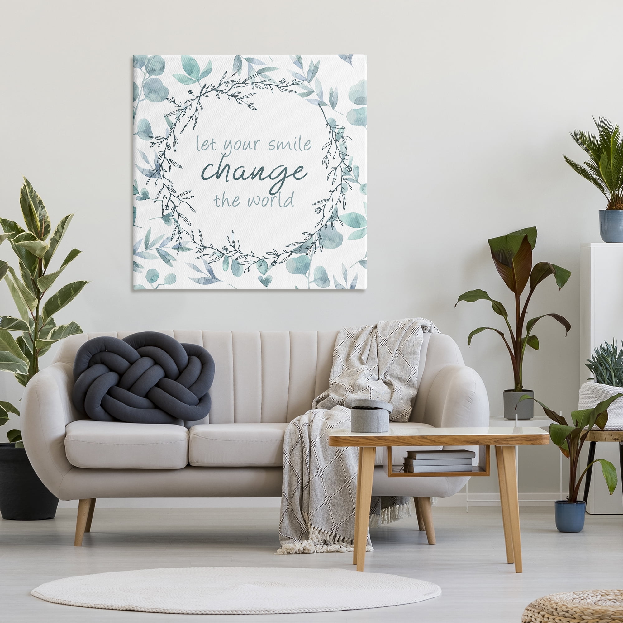 Stupell Industries Smile Change The World Canvas Wall Art, design by Kim Allen