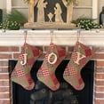 thumbnail image 4 of Patchwork Quilted Plaid Christmas Stocking With Personalized Letter Charm, 4 of 7