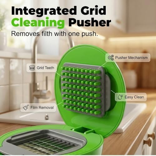 Stainless Steel Garlic Press with Storage Container, 2026 Upgrade Garlic, with Storage Box Odor-Free Easy Wash, for Sliced Garlic & Minced Garlic, Easy to Use Kitchen Gadgets