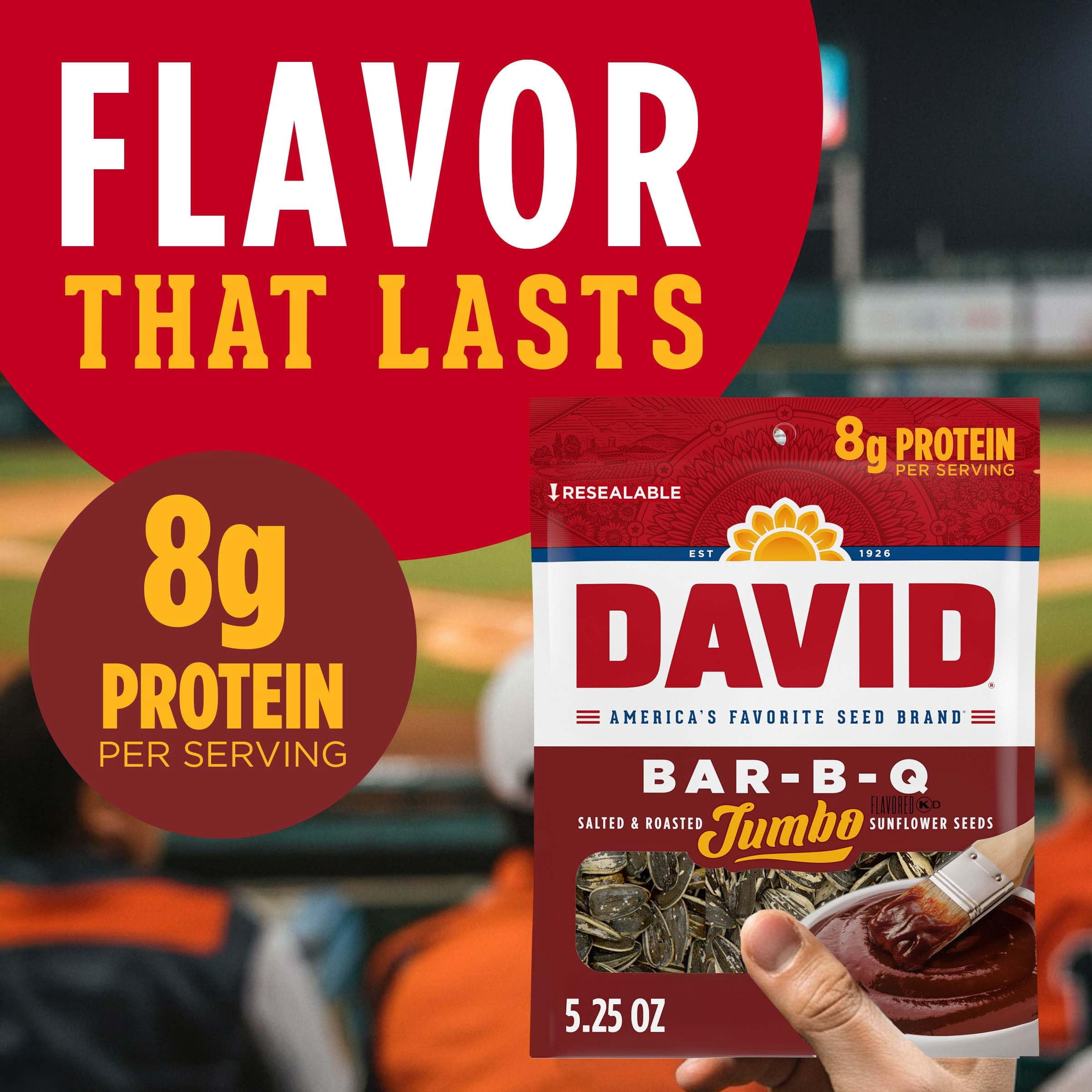 (Pack Of 12) David Sunflower Seeds Bbq 5.25 Oz