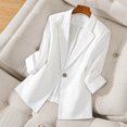 thumbnail image 1 of Tidyack,Ladies Lapel Button Suit Jacket, Solid Color, Slim Fit + Versatile Design, For Office/Travel, Professional Wear, 100% Polyester, Casual/Elegant, Business Casual, Workwear Ensemble, 1 of 6