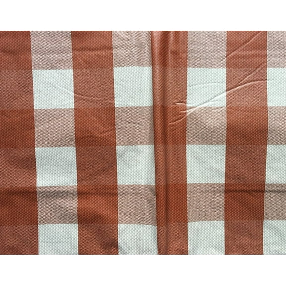 Classic Colors Checkered Vinyl Flannel Backed Tablecloth (Brown/Orange, 52" x 52" Square)