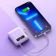 thumbnail image 6 of Portable Charger With Built In Cables, 6000mAh Mini Power Bank 4 Output 3 Input External Battery Pack, Phone Charger Smart Devices And Cell Phone, Purple, 6 of 7