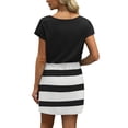thumbnail image 2 of Qaspx Summer Dresses for Women V Neck Casual T-shirt Dresses Tie Waist Mini Dress with Pockets, 2 of 5