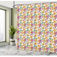 thumbnail image 4 of Ambesonne Floral Shower Curtain, Pointed Flowers Bird Leaves, 69"Wx70"L, Dark Magenta Multicolor, 4 of 4
