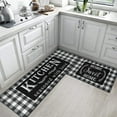 thumbnail image 6 of Kitchen Rugs and Mats Non Skid Washable Set of 2, Black White Buffalo Plaid Kitchen Runner Rug, Farmhouse Quotes Home Kitchen Floor Mat Under Sink Mat Throw Rug for Doormat, 6 of 6