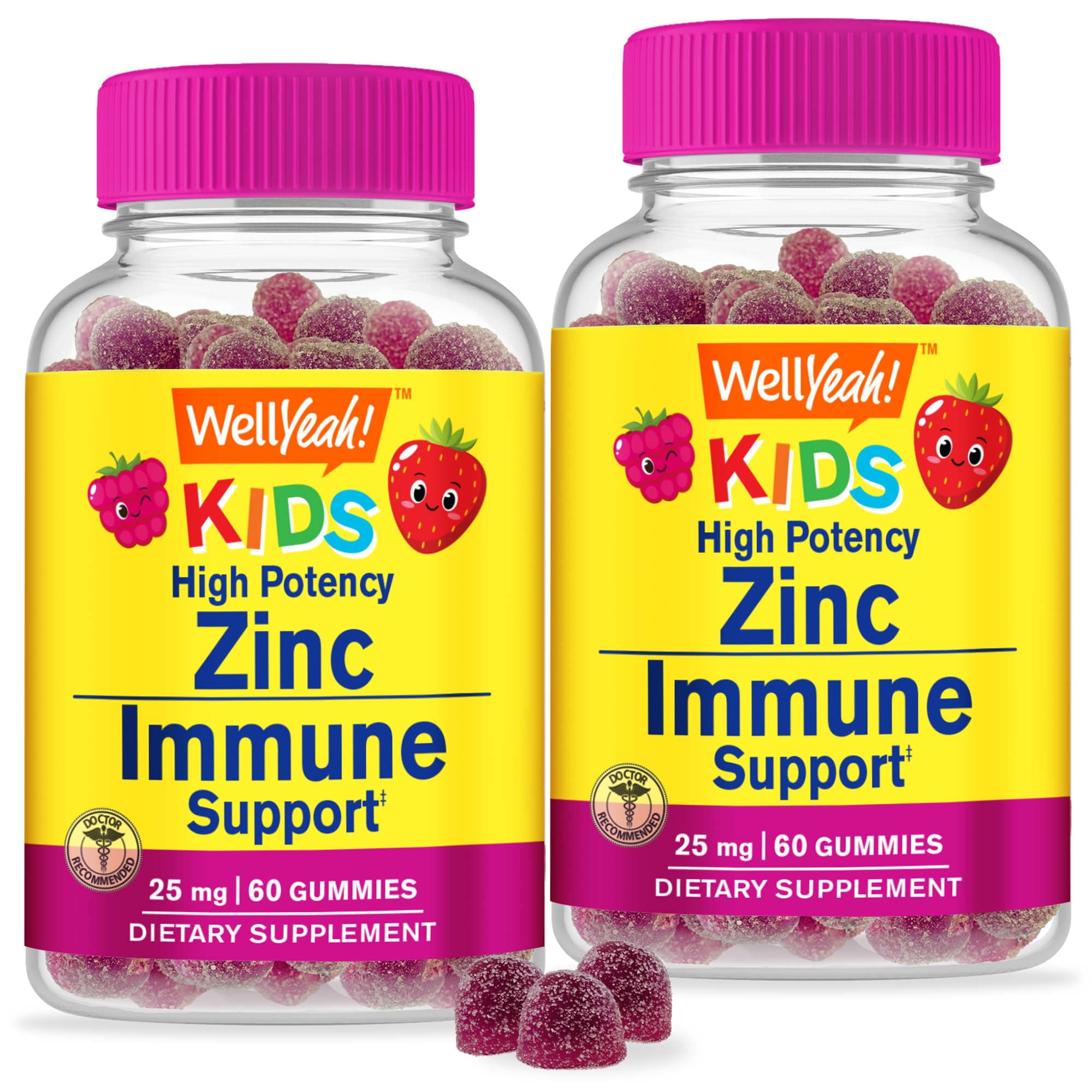 WellYeah Zinc for Kids 25mg Gummies Immune System and Antioxidant