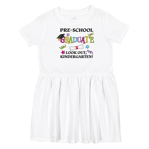 Inktastic Pre-school Graduate Look Out, Kindergarten Girls Toddler Dress