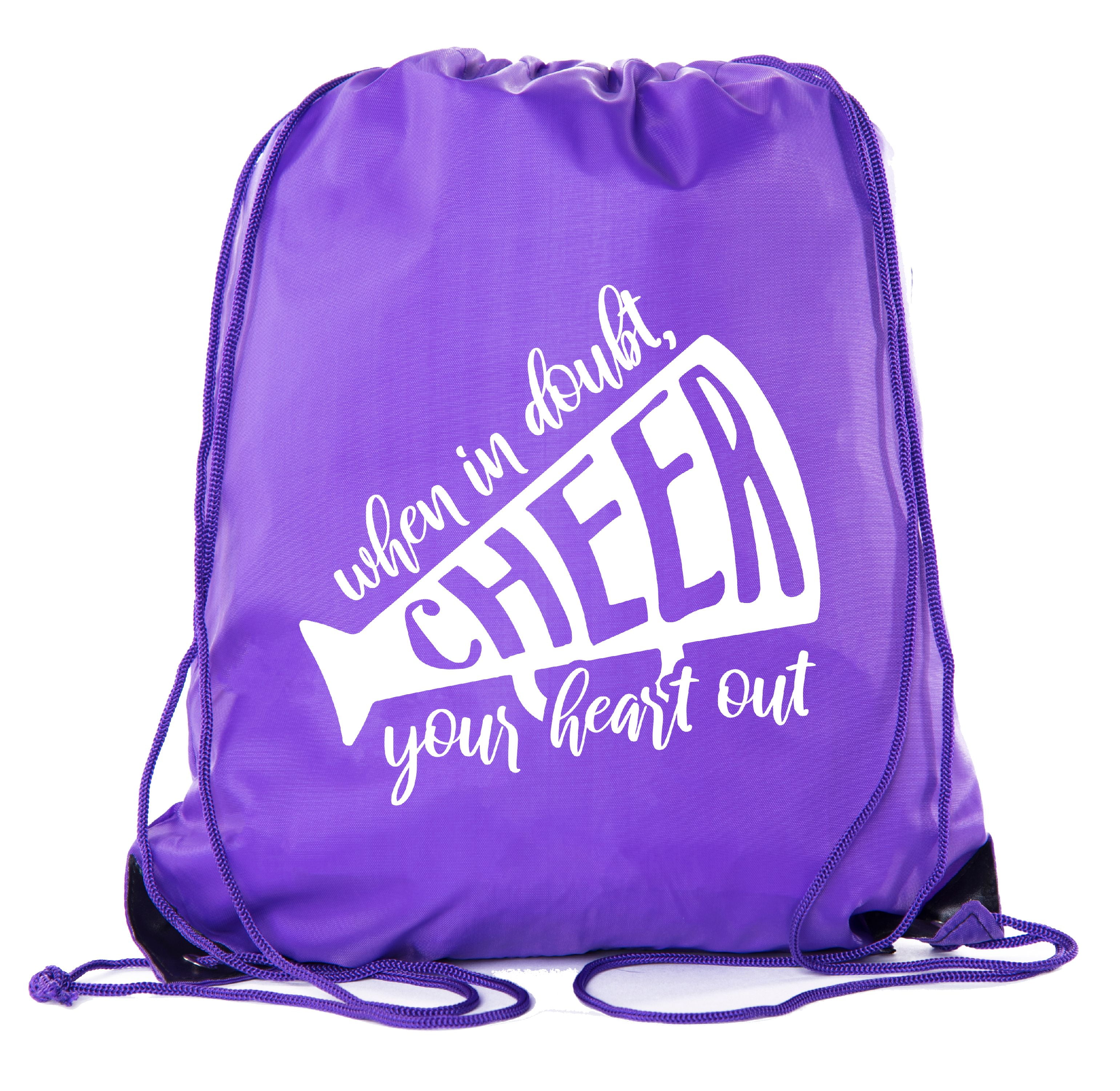 Cheer Bags, Pom Pom and Cheerleader drawstring Backpacks, Cheerleader