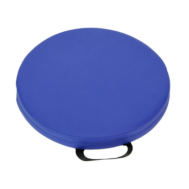 Toystoory Cojín de asiento de cuero sintético con memoria, cómodo y elegante, para el hogar y la oficina, portátil y grueso, con asa. Decoración del hogar azul 35 cm x 5 cm