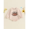 thumbnail image 4 of Yunliwuli Baby Boys Rugby Print Romper Round Neck Long Sleeve Back Letter Print Toddler Jumpsuit for Spring Fall, 4 of 10