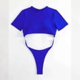 thumbnail image 4 of MDUKONU Women's Plus Size One Piece Swimsuit Spring Break Swimsuit Blue L, 4 of 5