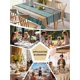 thumbnail image 5 of Farmhouse Teal Orange Table Cloth, Country Vintage Wooden Waterproof Tablecloth for Square Tables, Reusable Washable Fabric Table Cover for Restaurant Kitchen Dining Tables 54"x54", 5 of 6