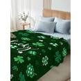 thumbnail image 4 of Twin Size Flat Sheet Only, Lucky Ireland, Soft Brushed Microfiber Bed Sheets, St. Patrick's Day Spring Shamrock Green Hotel Quality Breathable Bedding Top Sheet, Easy Care, 66"x96", 4 of 9