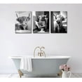 thumbnail image 3 of 3pcs Funny Highland Cow Bathroom Canvas Wall Art Black and White Cute Cow Animal Painting Picture Wall Decor Rustic Farmhouse Cow in Toilet Poster Print Artwork for Bathroom Restroom, 3 of 6