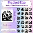 thumbnail image 2 of 24 piezas 24 estilos Halloween calabaza tarro calcomanías siluetas animales zorros conejos corte láser cartón álbum de recortes pegatinas impermeables para linternas frascos botella de agua 3,5 x 3,9, 2 of 8