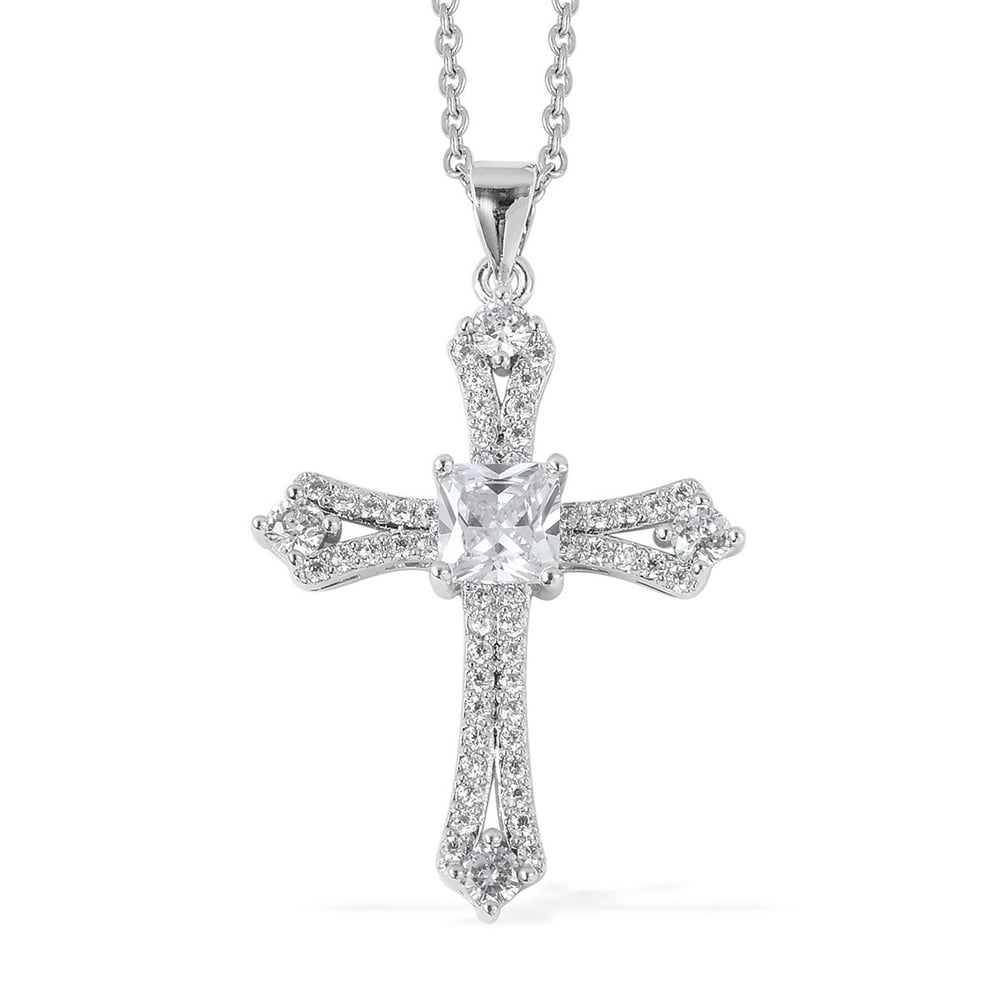 Shop LC Shop LC Diamond April Birthstone Cross Necklace Pendant