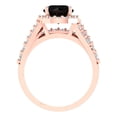 thumbnail image 4 of 2.32 ct Brilliant Round Cut Natural Onyx 18K Rose Gold Halo Solitaire with Accents Engagement Bridal Wedding Ring Band Set size 6.5, 4 of 7