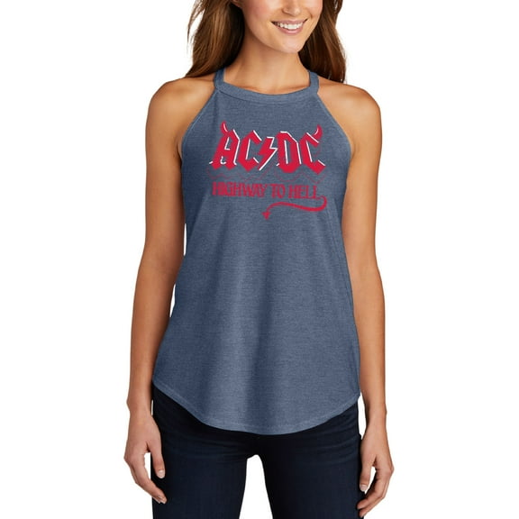 ACDC - Highway To Hell - Juniors High Neck Tank Top