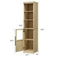 thumbnail image 3 of Huisuilinss Tall Bathroom Cabinet,Narrow Bathroom Storage Cabinet,Corner Floor Cabinet With Doors And Adjustable Shelf,Freestanding Bathroom Organizer For Kitchens Bathroom Living Room Entryway,1PCS, 3 of 7