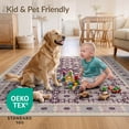 thumbnail image 4 of ODIKA 8'x10' Ultra-Soft Area Rug, Purple Ombre Round Gradient Featuring Symmetrical Petal Motifs None Washable, Bare feet friendly, Silk-Touch for Bedroom, Under Sectional, 4 of 7