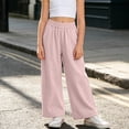 thumbnail image 2 of CPNG Girls Sweatpants Elastic High Waist Straight Wide Leg Baggy Pants Loose Fit Lightweight Breathable Street Style Casual Pants, 2 of 6