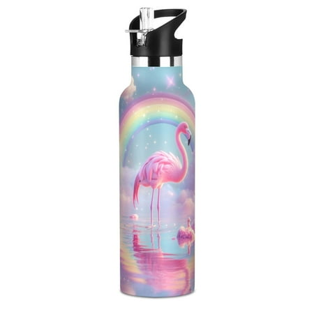 

Kids Insulated Stainless Steel Sports Water Bottle 600ml (20oz) BPA-Free Flamingo in The Water