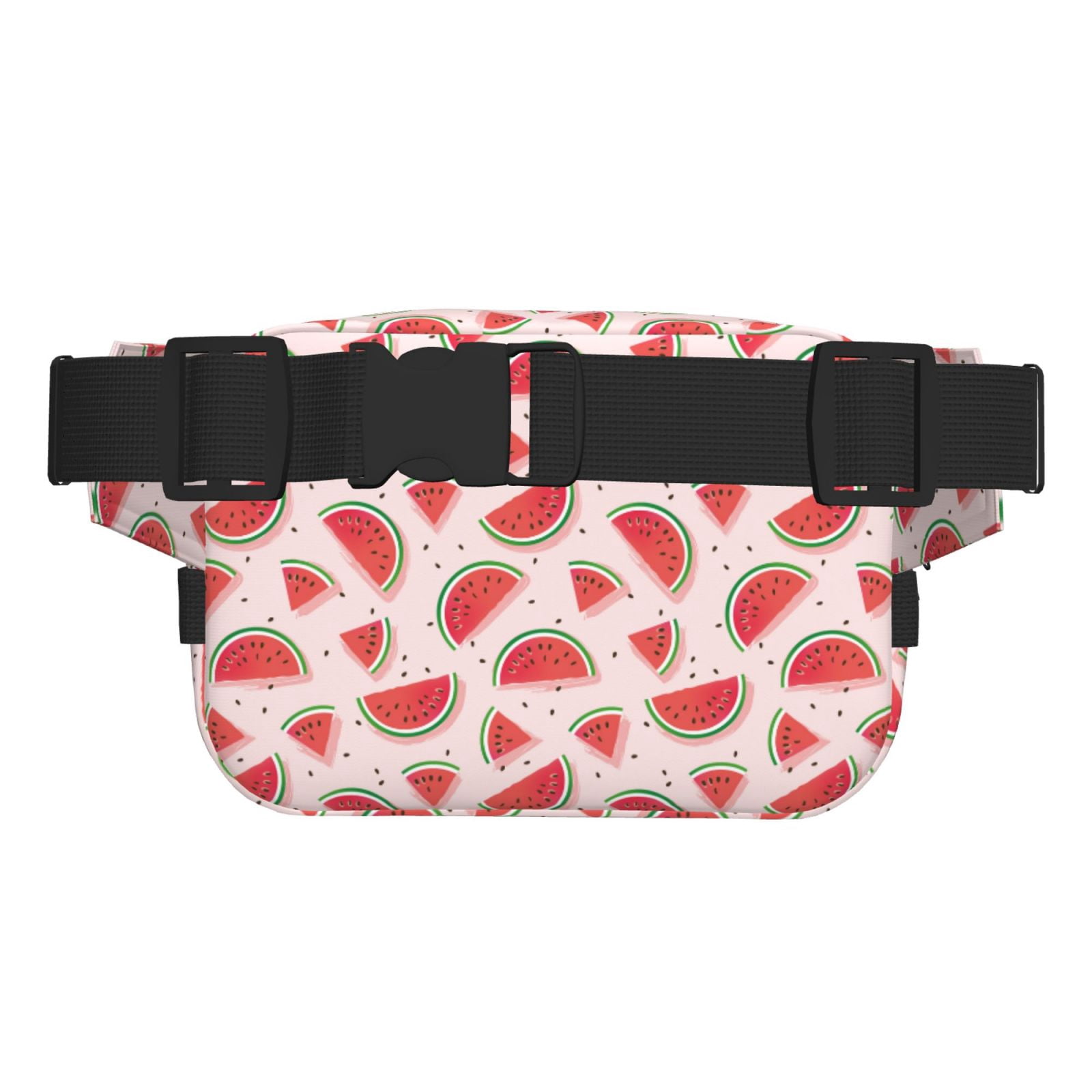 Picia Watermelon Print Square Double-Layer Waist Bag Mini Adjustable Waist Belt Bag Exercise Running Travel Hiking