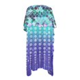thumbnail image 2 of HELLHERO Polyester Long Kimono Swimsuit Cover Up for Vacation Loose Breathable Mermaid Scales, 2 of 6