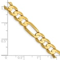 thumbnail image 2 of Auriga Fine Jewelry 14K Yellow Gold 6.75 mm Concave Open Figaro Chain Necklace for Men 22", 2 of 4