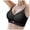 Black, variant on Women's Thin Jelly Gel Breathable Underwire Bra Cover Pulls Straps Secure Underwear Seamless Push Up Comfort Fit Black L