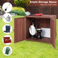 thumbnail image 4 of YYAo Garden Sheds, Oversized Tool Sheds,2.5 x 2 Feet Outdoor Wooden Storage Cabinet with Double Doors-Brown, 4 of 8