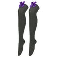 thumbnail image 2 of EHQJNJ Plus Size Stockings for Women Womens Long Socks Bowknot Pure Color Socks Thigh High Socks Over the Knee Socks Festival Christmas Black Stockings for Women Sheer Plus, 2 of 4